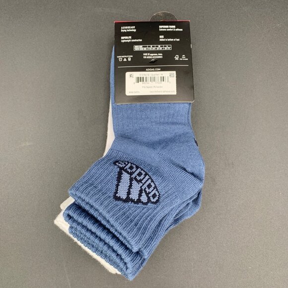 Adidas Youth Superlite 6-Pair Socks 2Y-5Y Aeroready Lightweight 97% Polyester 3% - Picture 2 of 5
